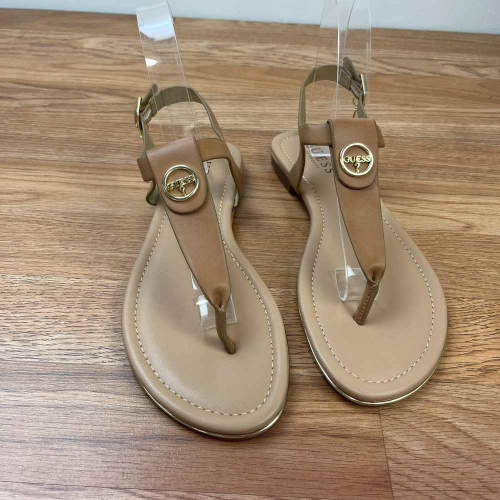 Guess Caramel T-Strap Women's Sandals Tan Size 6 NEW - Picture 2 of 10